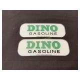 2 Glass Dino Gasoline Signs