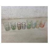 Eight Vintage Character Glasses