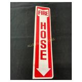 Tin Fire Hose Flanged Sign