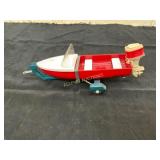 Vintage Plastic Toy Boat with Trailer