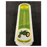 John Deere Metal Advertising Thermometer