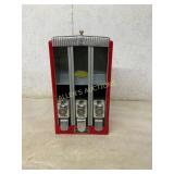 Red Triple Coin-Operated Candy Dispenser