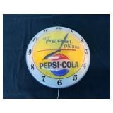 Pepsi-Cola Glass Front Clock