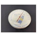 Round Glass Front Thermometer with Soda Advertisem