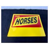 Metal Sign with Enjoy Horses