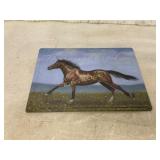 Metal Plaque with Horse Illustration