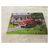 Decorative Metal Tray with Farm Scene