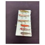 6 Vintage Fishing Lures with Props