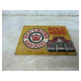 Red Crown Gasoline Metal Advertising Sign