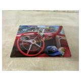 Metal Sign Featuring Classic Car Interior Design
