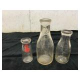 Three Glass Milk Bottles