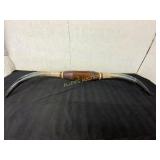 Mounted Longhorn Steer Horns with Leather Center