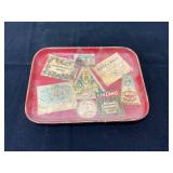 Plastic Tray with Vintage Labels