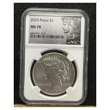 2023 Peace Silver Dollar, MS 70, NGC Certified