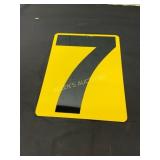 Two Yellow Metal Number Signs
