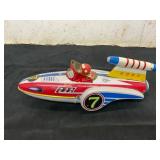 Tin Wind-Up Toy Space Car with Astronaut