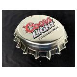 Coors Light Bottle Cap-Shaped Wall Sign