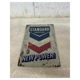 Standard Station Metal Sign With Embossed Design