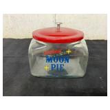 Moon Pie Glass Counter Jar with Red Lid