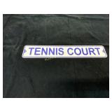 Tin Tennis Court Sign