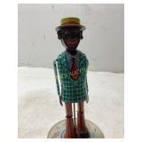 Black Americana Vintage Tin Wind-Up Dancing Toy