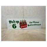 Coca-Cola Metal Sign With Six-Pack Motif