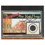 Original New York Penny in Display Case