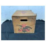 Budweiser-Branded Wooden Storage Box