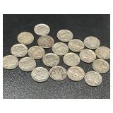 20 Mixed Buffalo Nickles
