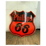 2 Sided Porcelain Phillips 66 Sign