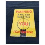 Yellow Warning Sign with Scope