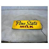 Illuminated Pine State Milk Sign