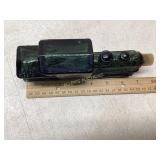 Green Glass Train-Shaped Bottle With Stopper