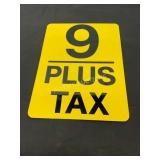 Yellow Numbered Price Sign with Black Text