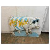 Painted Metal Pig Sign with Hog Wild