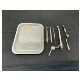 6 Dental Instruments and Metal Tray