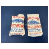 Two Peak Brand Pinto Bean Burlap Sacks