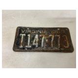 1960 Virginia License Plate