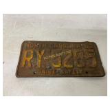 1952 NC License Plate
