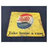 Pepsi-Cola Tin Advertising Sign double sided