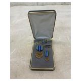 U.S. Military Service Medals in Display Case