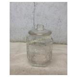 Embossed Glass Jar with Lid,