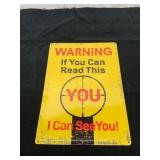 Metal Warning Sign With Target