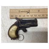 Small Ornate Metal Derringer-Style Keychain