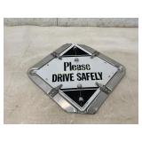 Folding Metal Road Sign with Safety Message