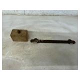 Wooden Box with Handle and Metal Bracket
