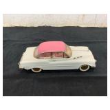 Vintage Tin Lithograph Toy Car with Pink Roof