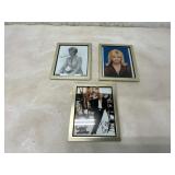 3 Framed Signed Celebrity Photos