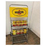 Pennzoil Advertising Rack with Oil Cans