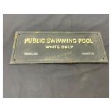 Cast Iron Public Swimming Pool Sign